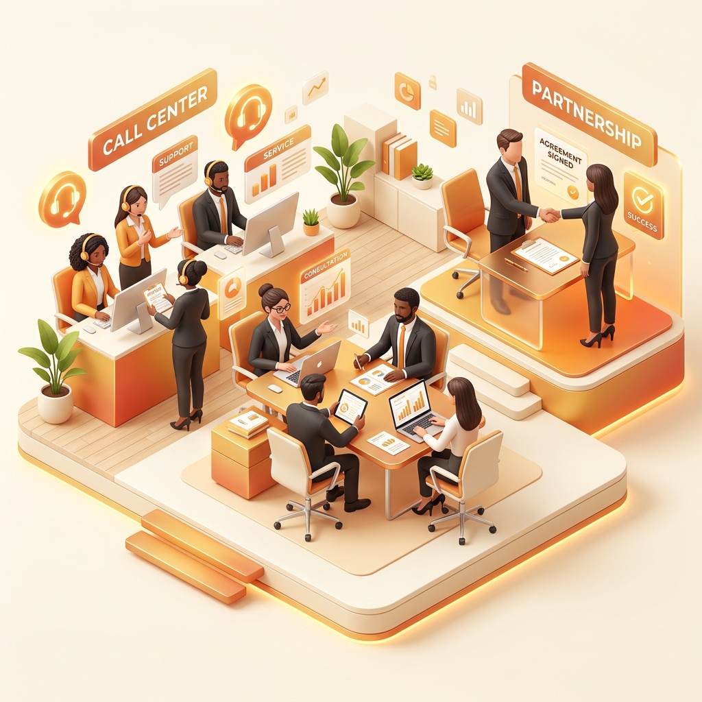 Business consultation and support illustration